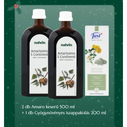 2 db Amaro keserű (500 ml) + 1 db Gyógynövényes iszappakolás (200 ml)