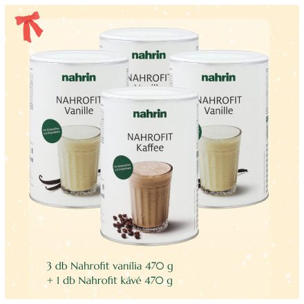 3 db Nahrofit vanília (470 g) + 1 db Nahrofit kávé (470 g)