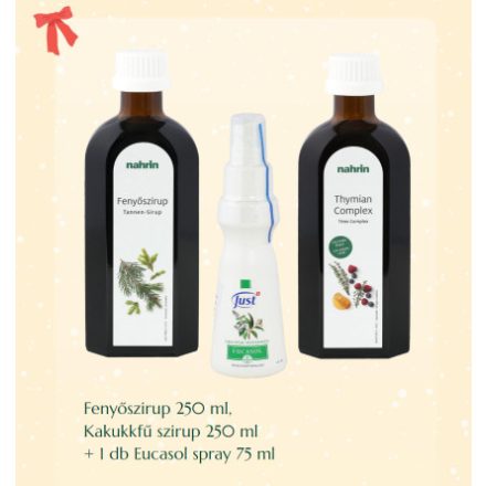 Fenyőszirup (250 ml), Kakukkfű szirup (250 ml) + 1 db Eucasol spray (75 ml)