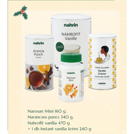 Narosan Mini (160 g), Narancsos puncs (340 g), Nahrofit vanília (470 g) + 1 db Instant vanília krém (240 g)